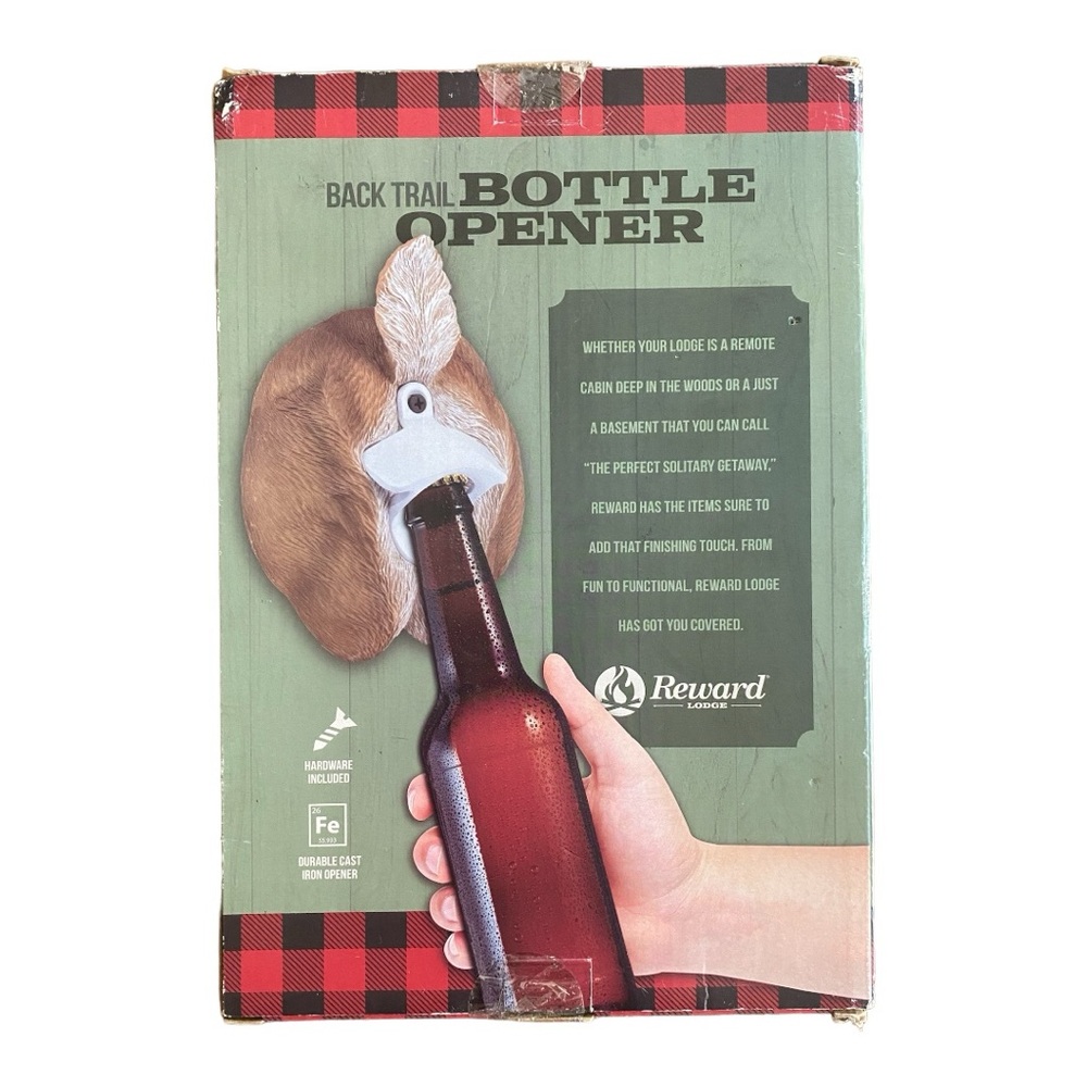 🦌 Reward Lodge "Back Trail" Deer Butt Wall Mounted Bottle Opener - NIP